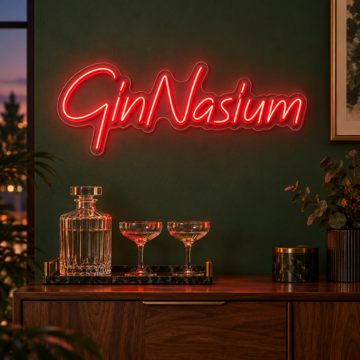 GinNasium LED Neon Sign - advertising view