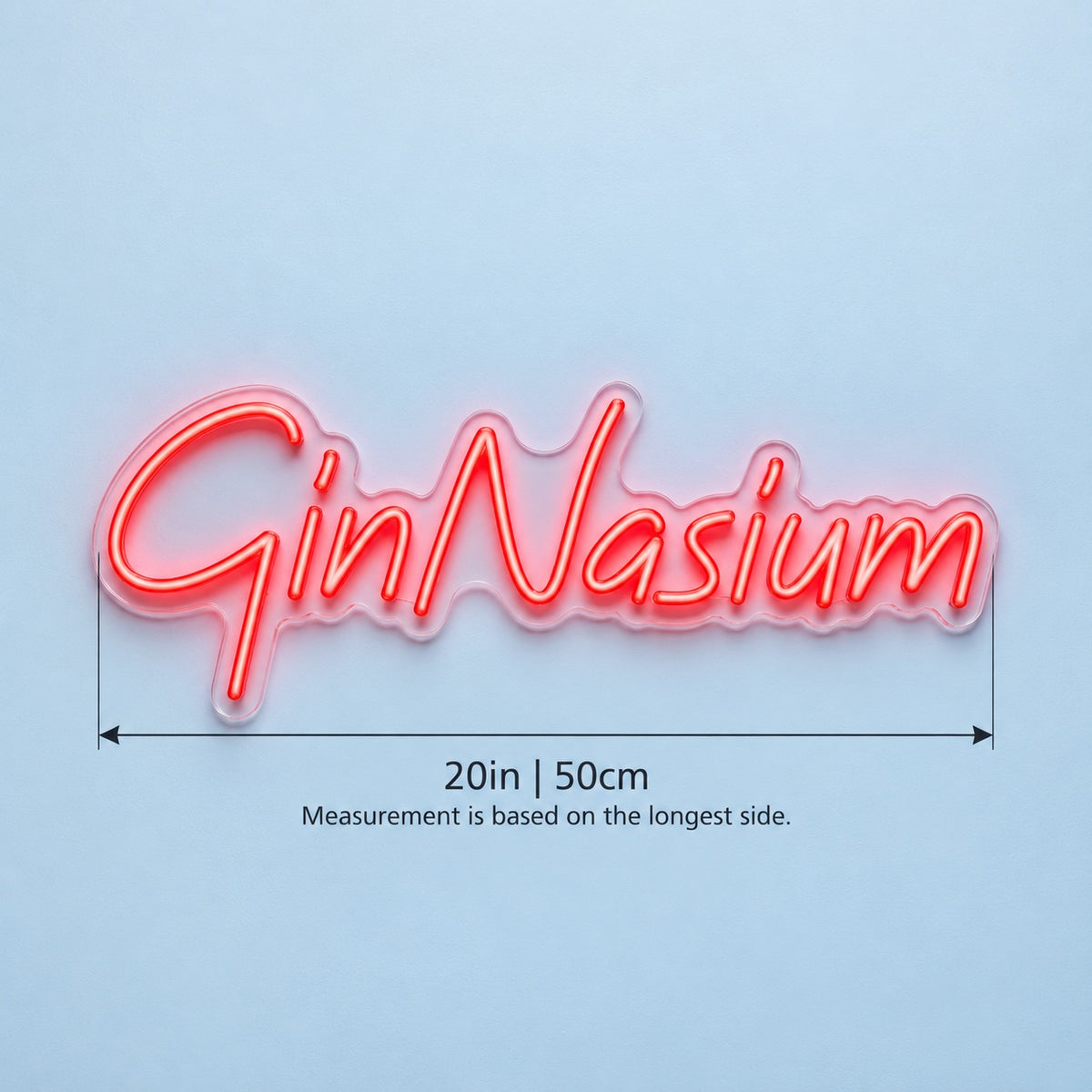 GinNasium LED Neon Sign - size guide