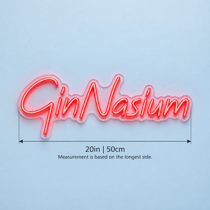 GinNasium LED Neon Sign - size guide