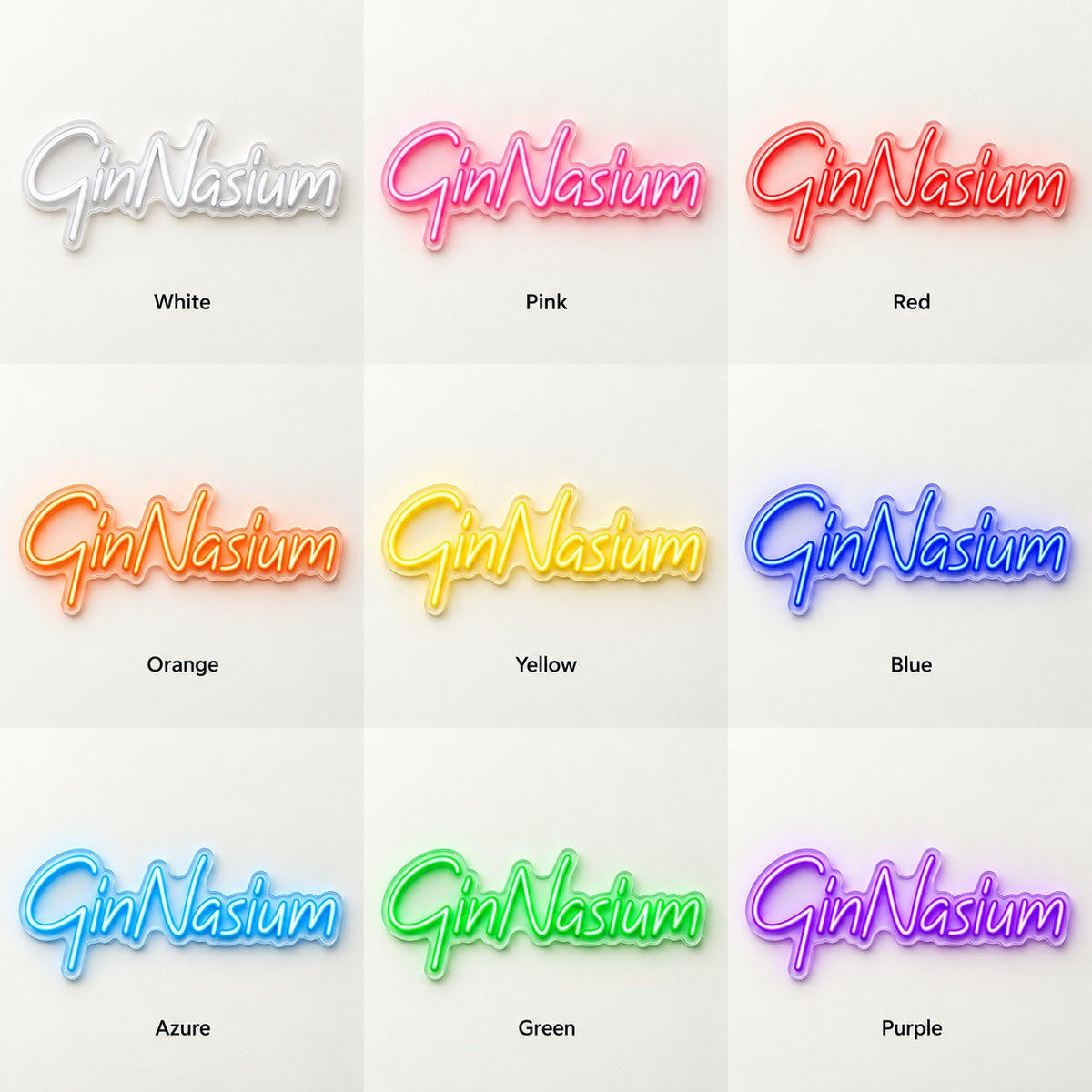 GinNasium LED Neon Sign - nine-color grid