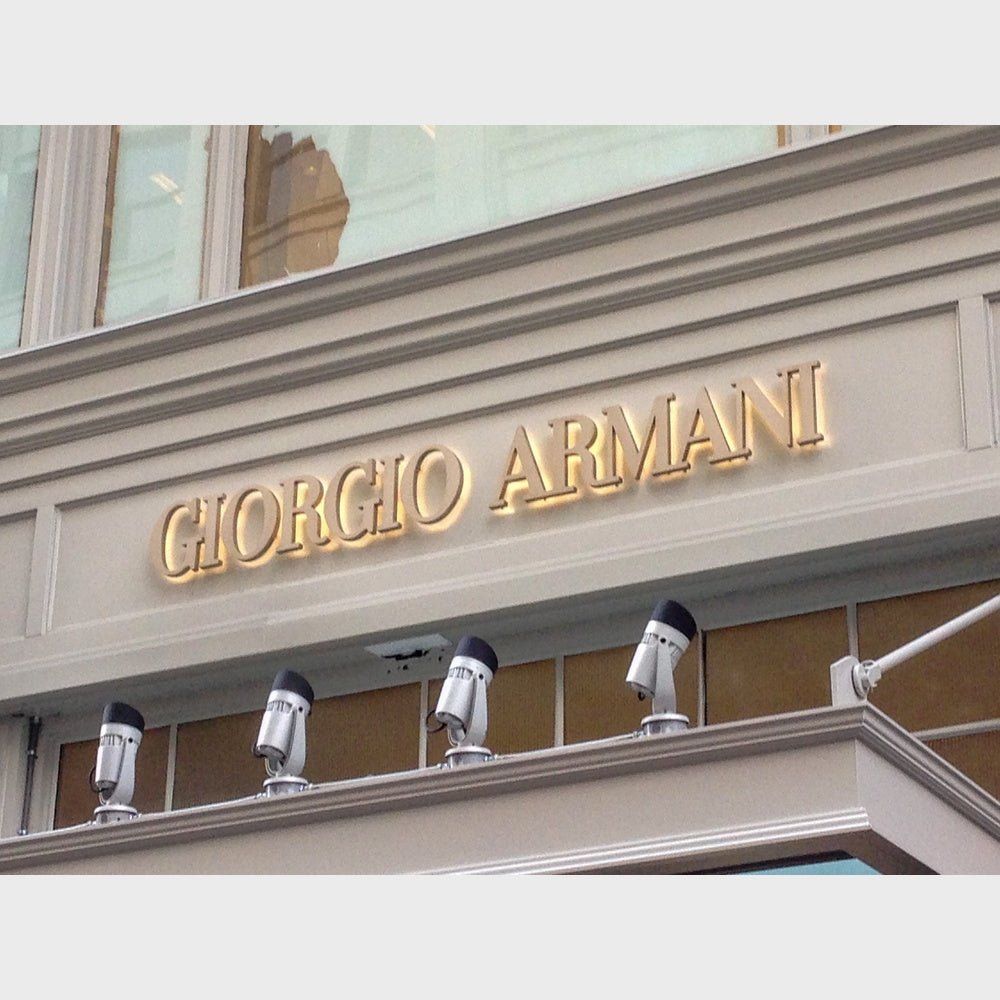 Giorgio Armani 3D Backlit Channel Letters Led Light Sign - Shineneon