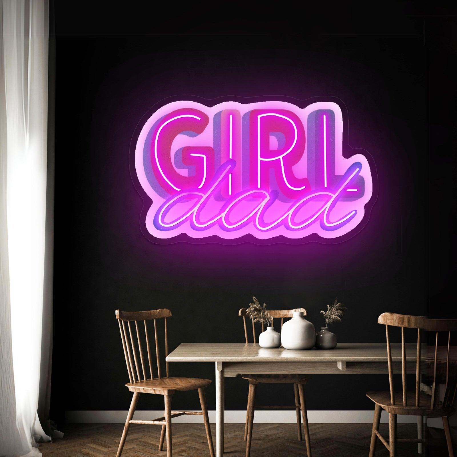 Girl Dad Personalized Light Signs - Shineneon