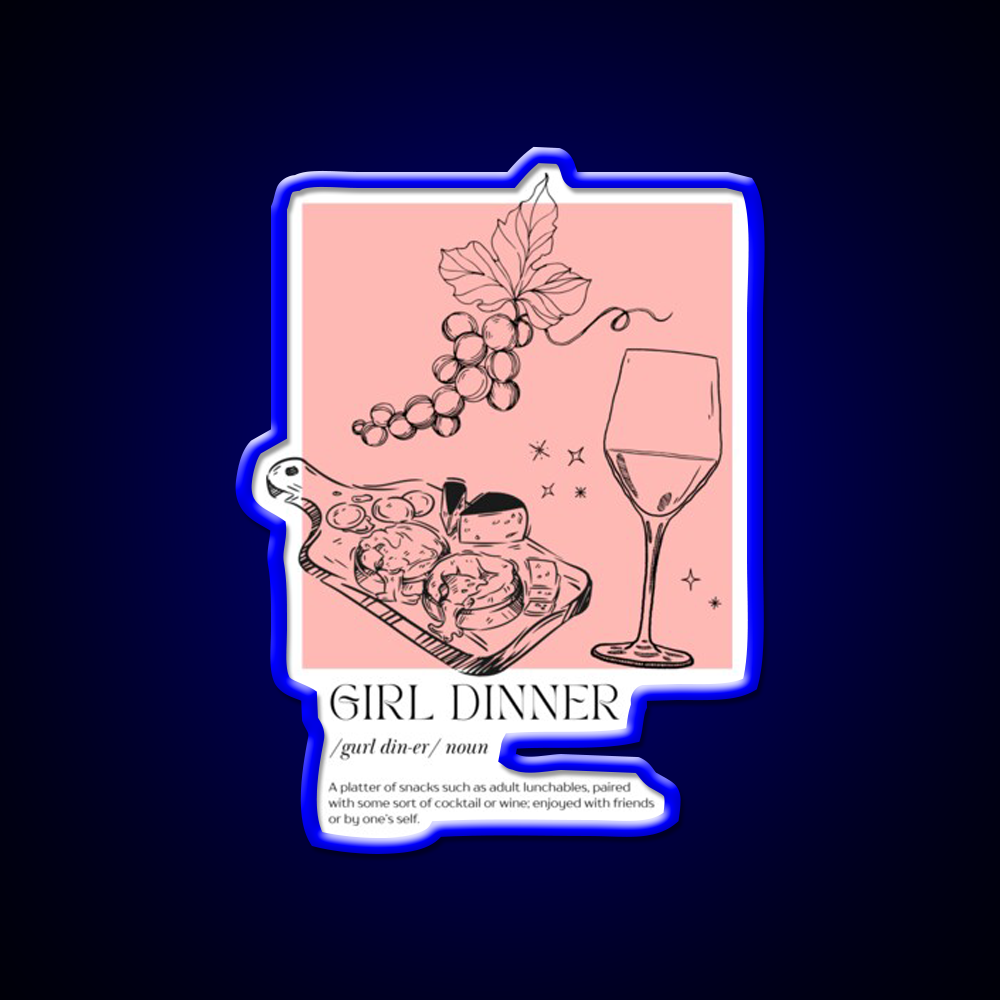 Girl Dinner Dictionary Description Cocktail Bar Decor Led Neon Sign Rgb Color - LED neon sign view 5