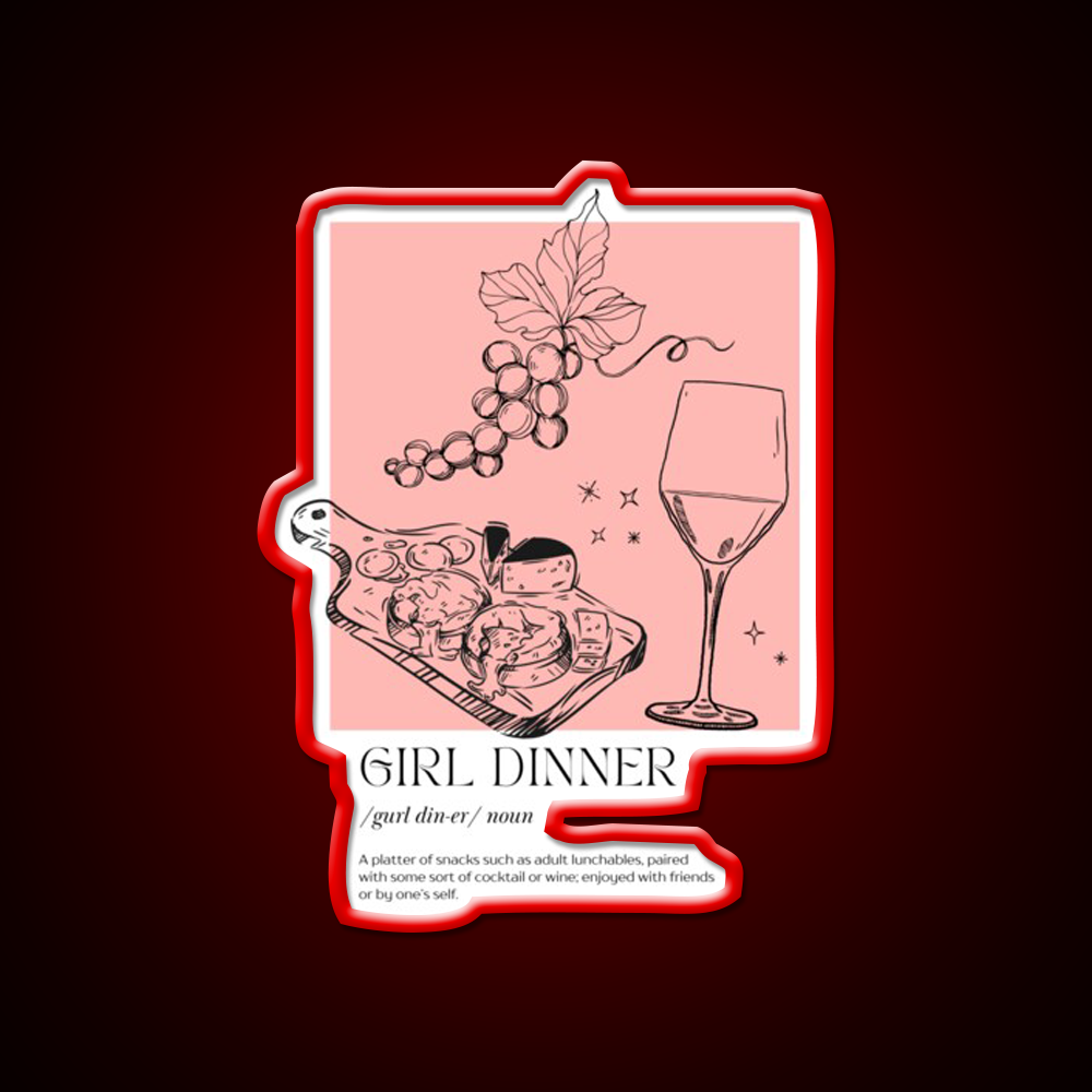 Girl Dinner Dictionary Description Cocktail Bar Decor Led Neon Sign Rgb Color - LED neon sign view 10