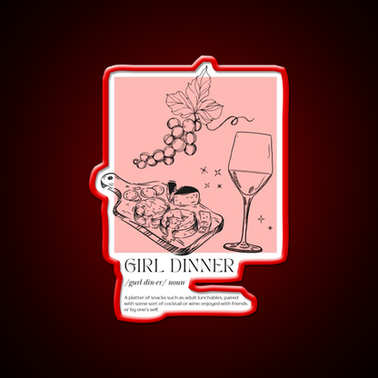 Girl Dinner Dictionary Description Cocktail Bar Decor Led Neon Sign Rgb Color - LED neon sign view 10