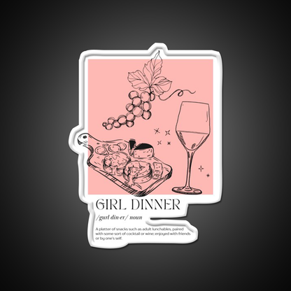 Girl Dinner Dictionary Description Cocktail Bar Decor Led Neon Sign Rgb Color - LED neon sign view 11