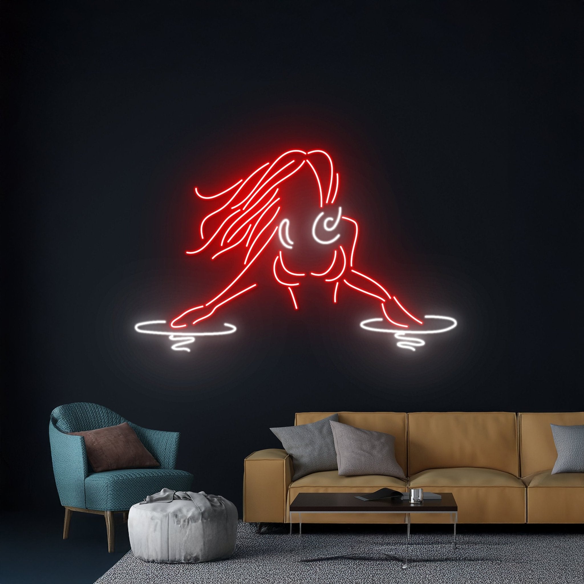 Girl Dj Led Sign Music Room Wall Decor - Shineneon