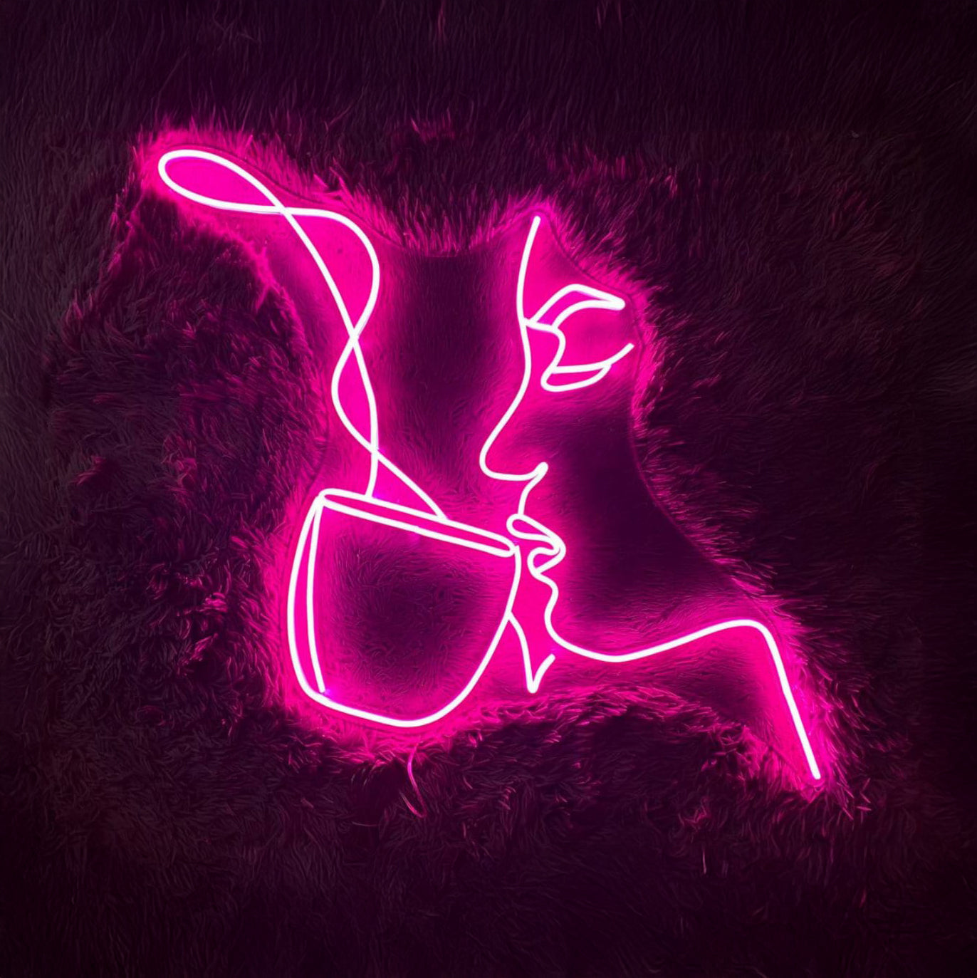 Girl Drinking Coffee Neon Sign | Shineneon