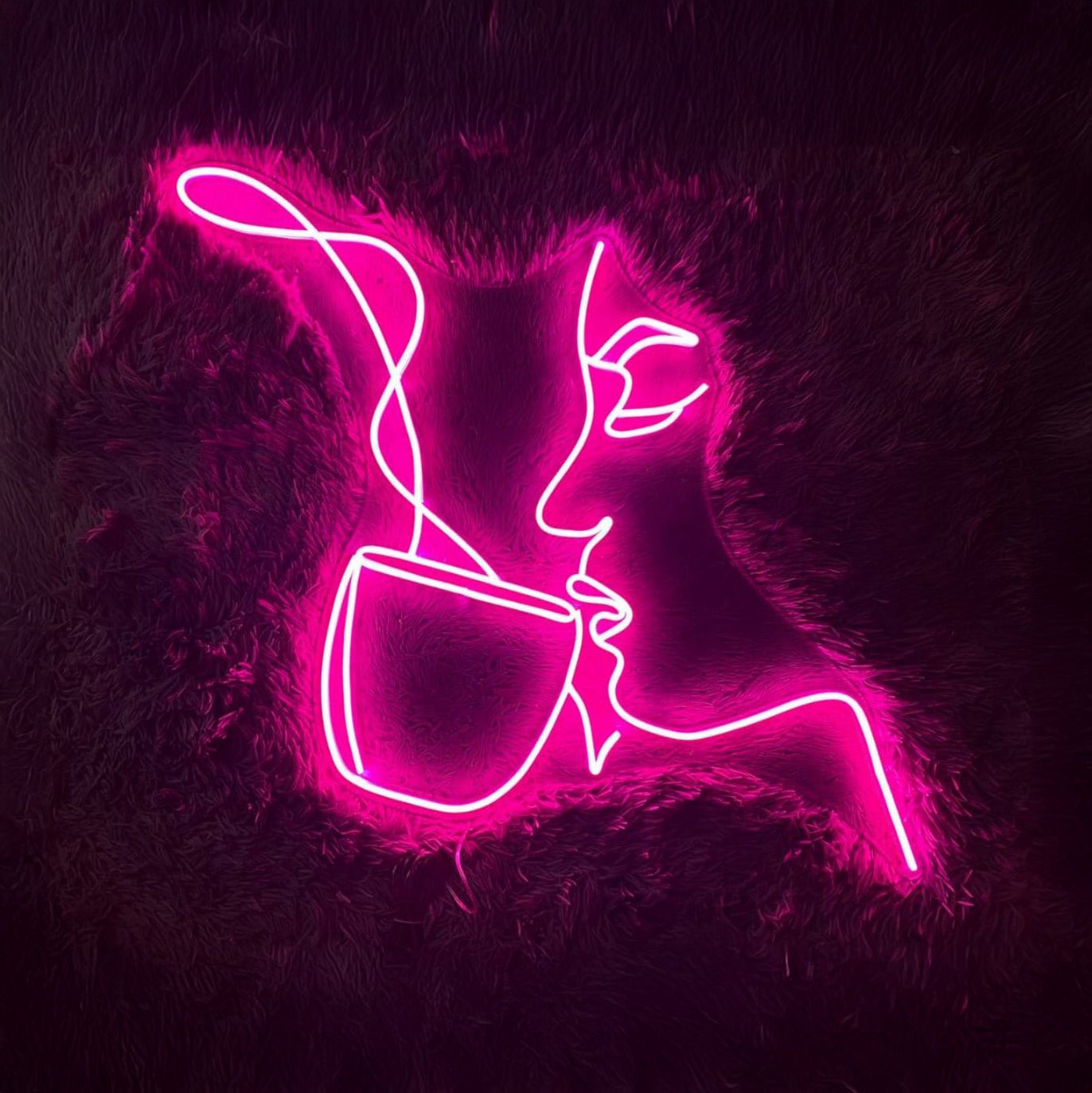 Girl Drinking Coffee Neon Sign - Shineneon