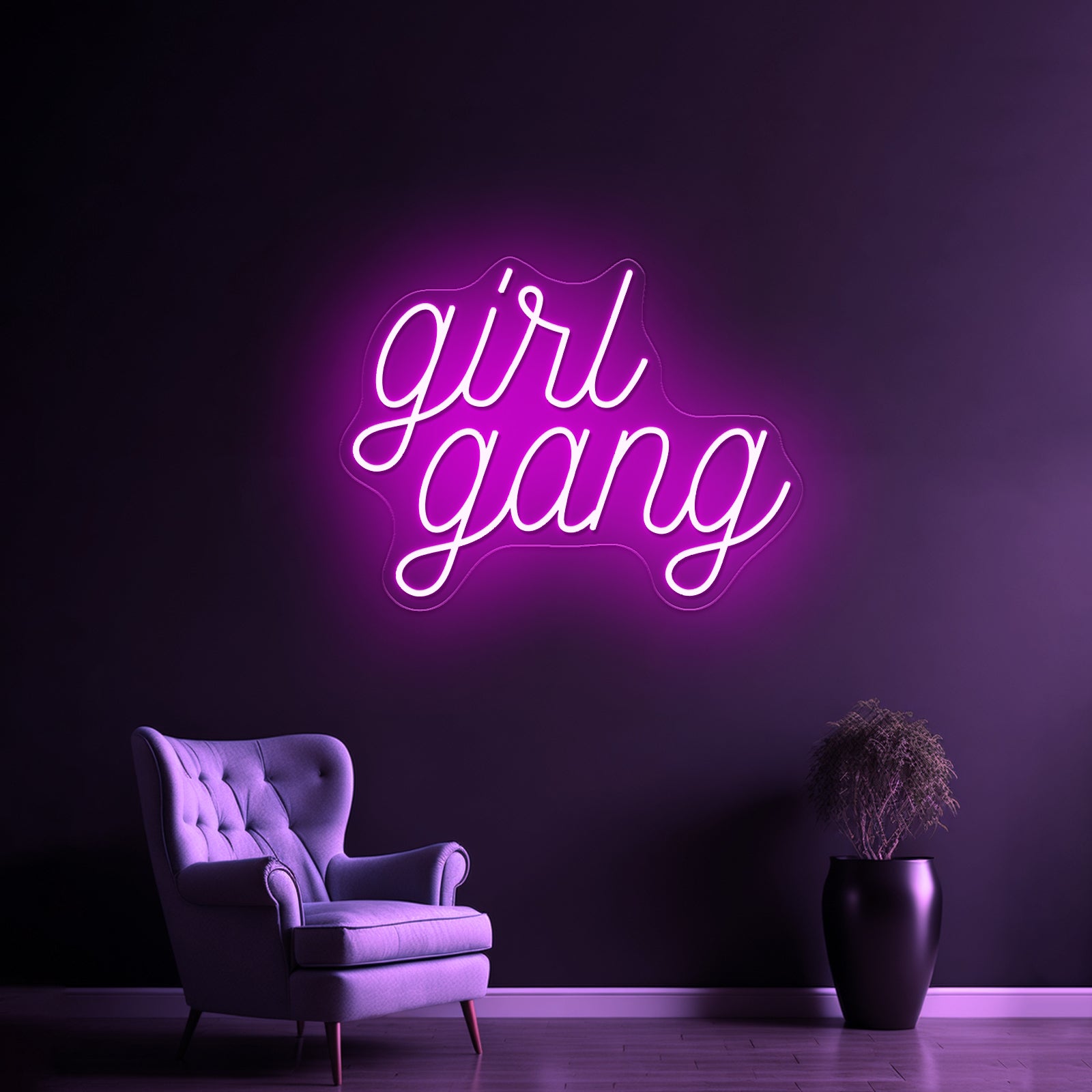 Girl Gang Cheap Led Neon Signs - LED neon sign close-up detail