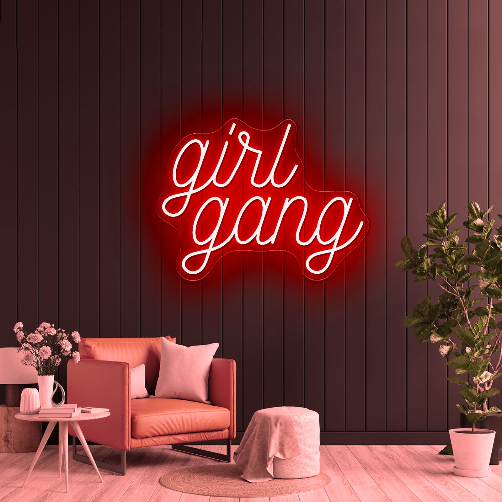 Girl Gang Cheap Led Neon Signs - Custom LED neon sign front view