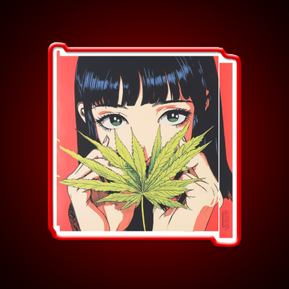 Girl Hemp Inspired Green Leaf Led Neon Sign 420 Neon Decor Rgb Color - LED neon sign view 10