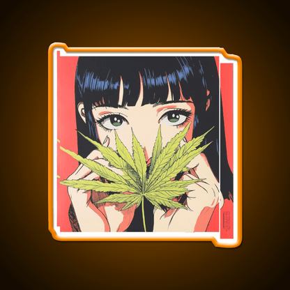 Girl Hemp Inspired Green Leaf Led Neon Sign 420 Neon Decor Rgb Color - Shineneon