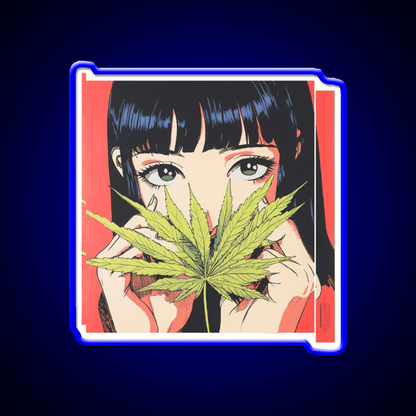 Girl Hemp Inspired Green Leaf Led Neon Sign 420 Neon Decor Rgb Color - Shineneon