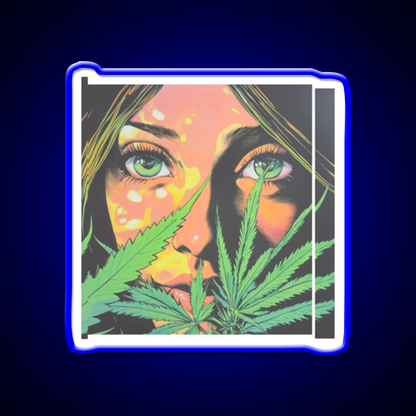 Girl Hemp Inspired Green Leaf Led Neon Sign Rgb Color - LED neon sign view 5