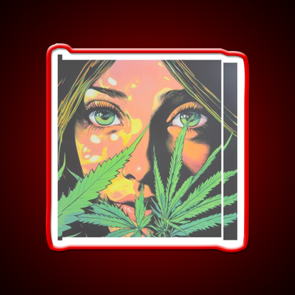 Girl Hemp Inspired Green Leaf Led Neon Sign Rgb Color - LED neon sign view 10