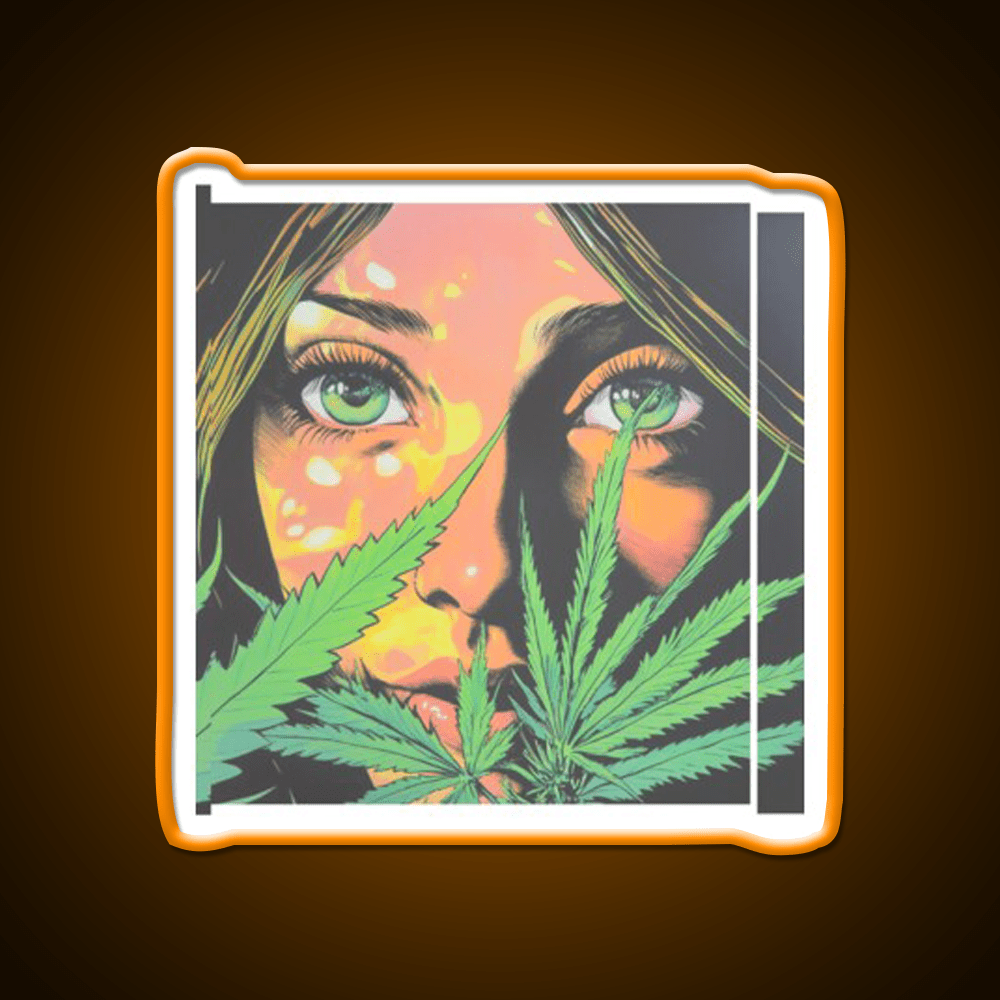 Girl Hemp Inspired Green Leaf Led Neon Sign Rgb Color - Shineneon