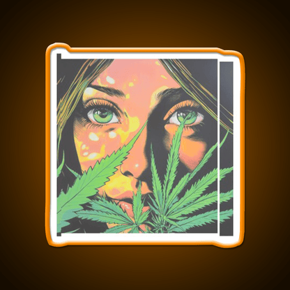 Girl Hemp Inspired Green Leaf Led Neon Sign Rgb Color - Shineneon