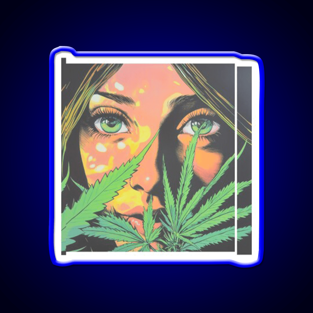 Girl Hemp Inspired Green Leaf Led Neon Sign Rgb Color - Shineneon