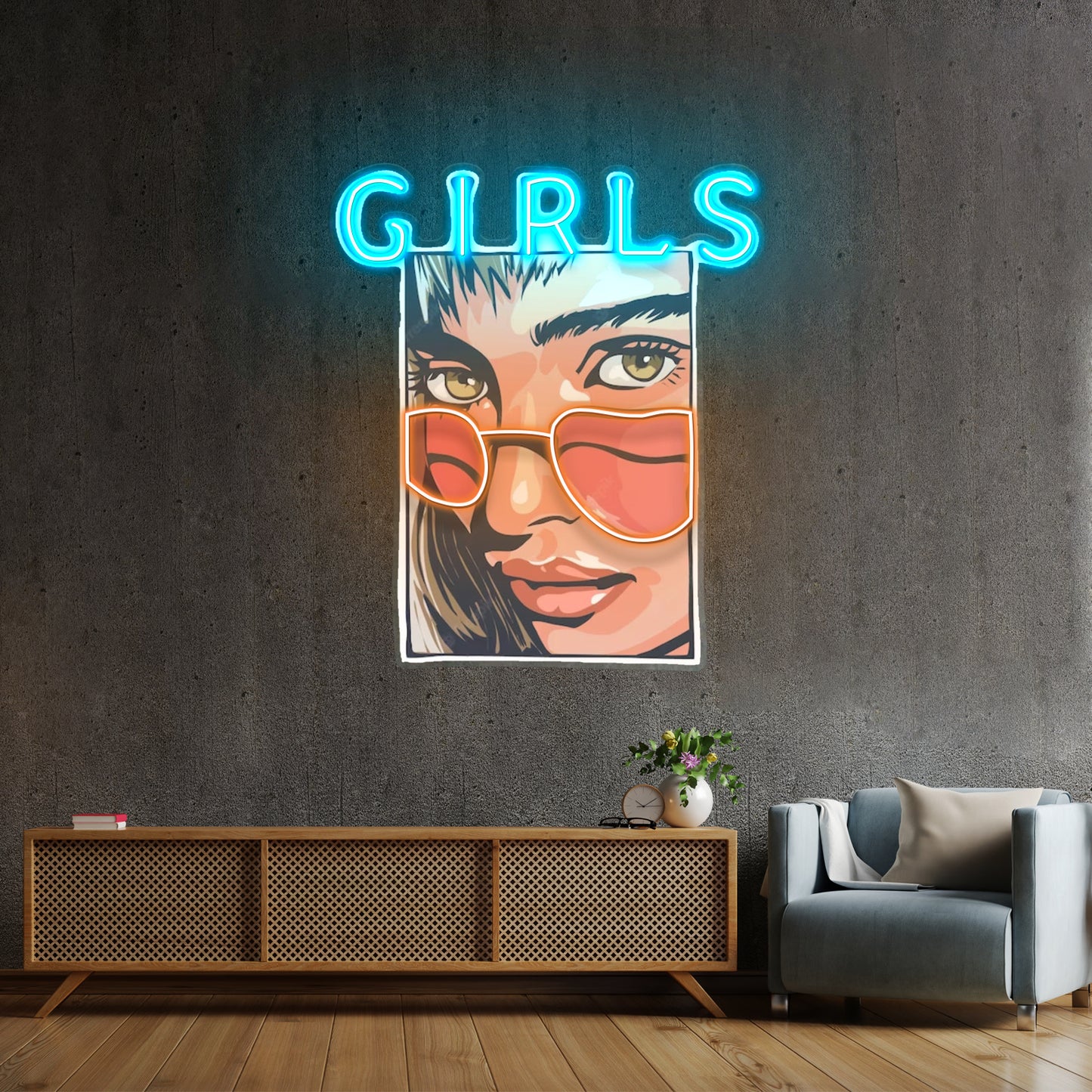 Girl In Sunglasses Led Neon Sign Light Custom Led Signs