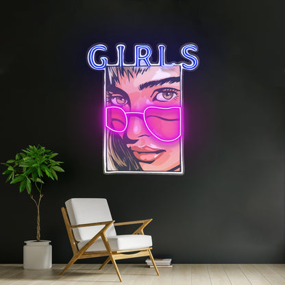 Girl In Sunglasses Led Neon Sign Light Custom Led Signs