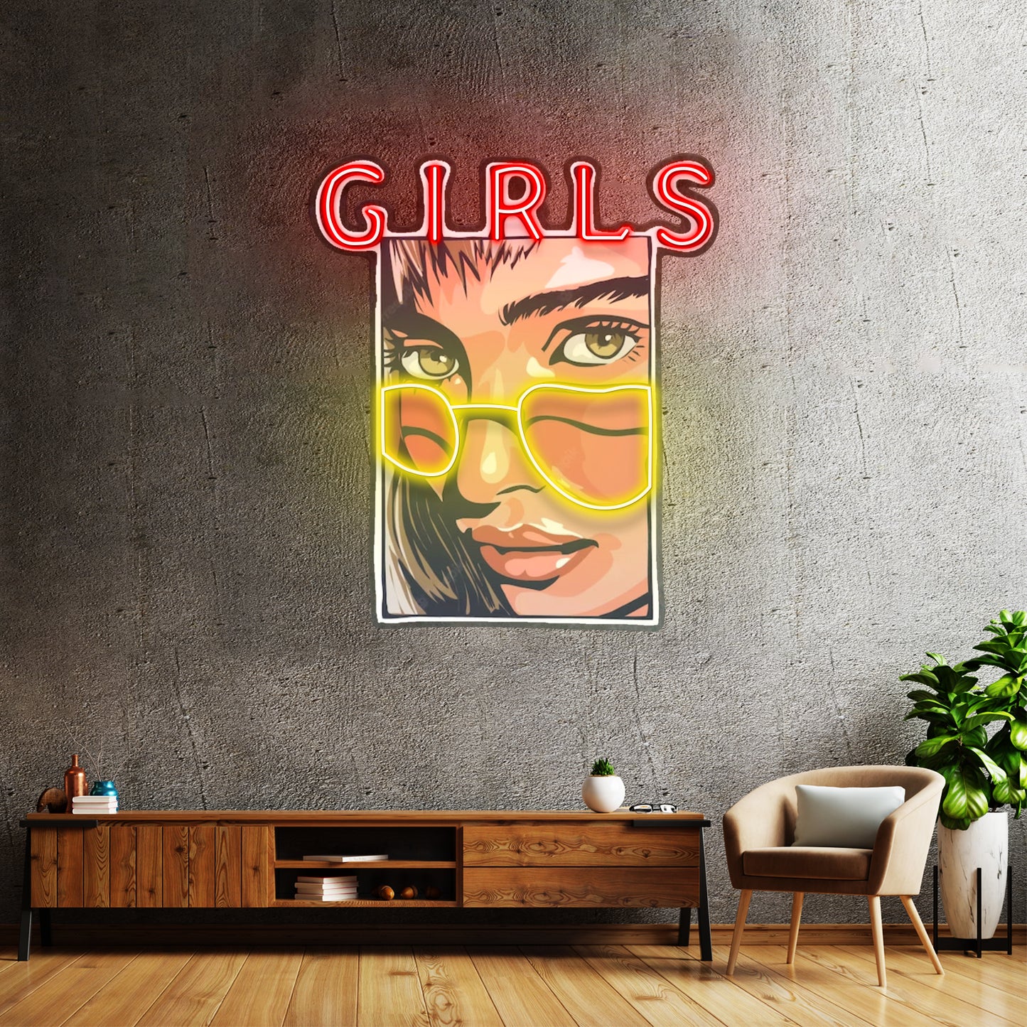 Girl In Sunglasses Led Neon Sign Light Custom Led Signs