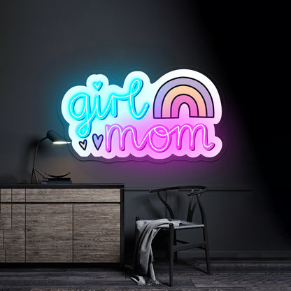 Girl Mom Rainbow Neon Signs