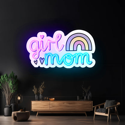 Girl Mom Rainbow Neon Signs