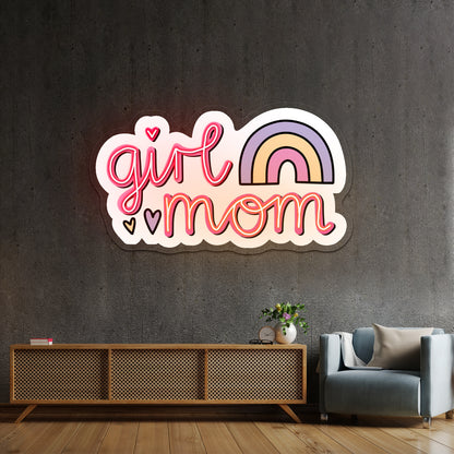 Girl Mom Rainbow Neon Signs