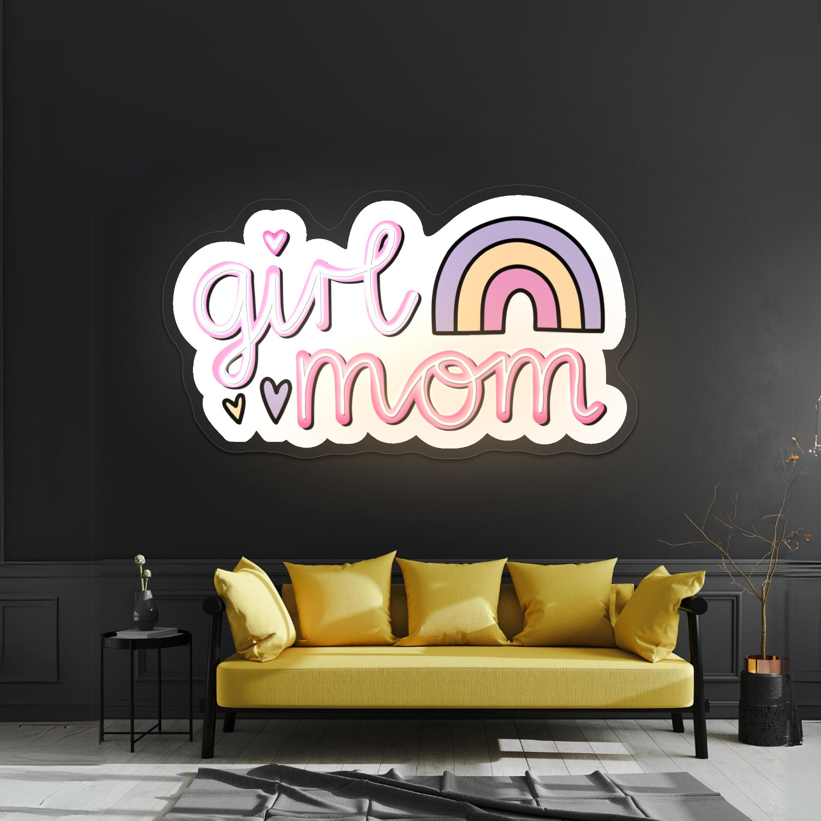 Girl Mom Rainbow Neon Signs