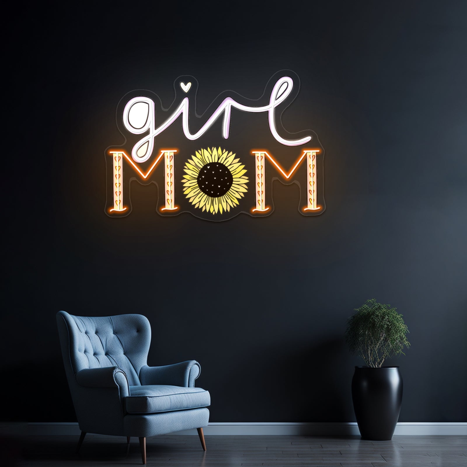 Girl Mom Sunflower Neon Signs For Sale