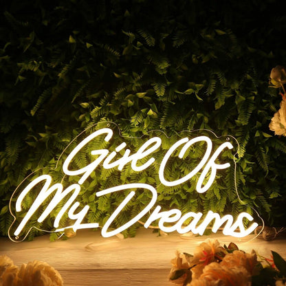 Girl Of My Dreams Yellow Led Neon Sign - Shineneon