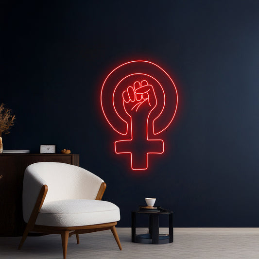 Girl Power Neon Light Woman Room Wall Decor