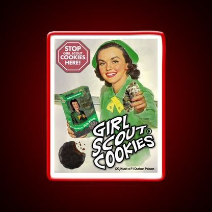 Girl Scout Cookies Hemp Inspired Green Leaf Led Neon Sign Rgb Color