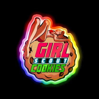 Girl Scout Cookies Original Weed Strain Green Leaf Led Neon Sign Rgb Color - LED neon sign close-up detail