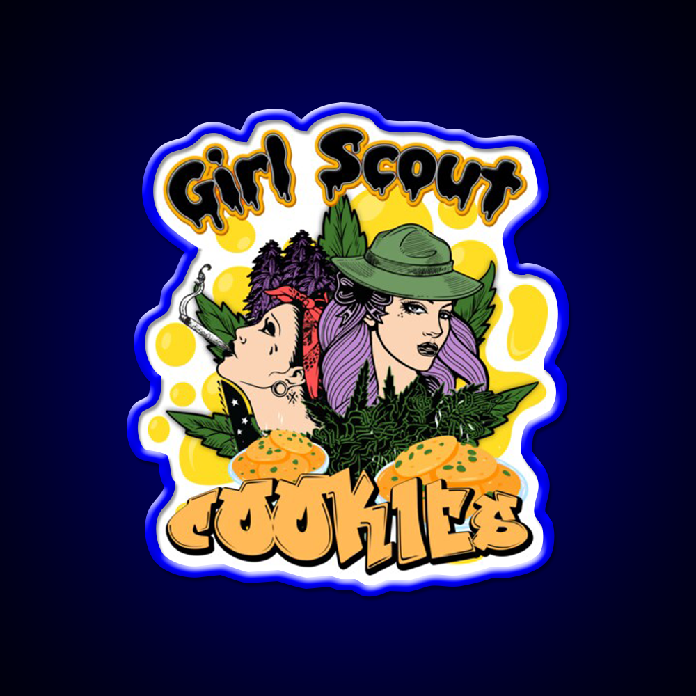 Girl Scout Cookies Weed Strain Hemp Inspired Green Leaf Led Neon Sign Rgb Color - LED neon sign view 5