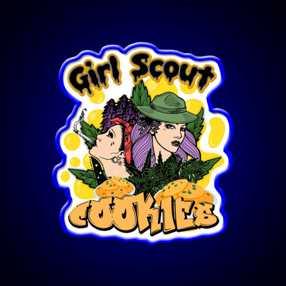 Girl Scout Cookies Weed Strain Hemp Inspired Green Leaf Led Neon Sign Rgb Color - LED neon sign view 5
