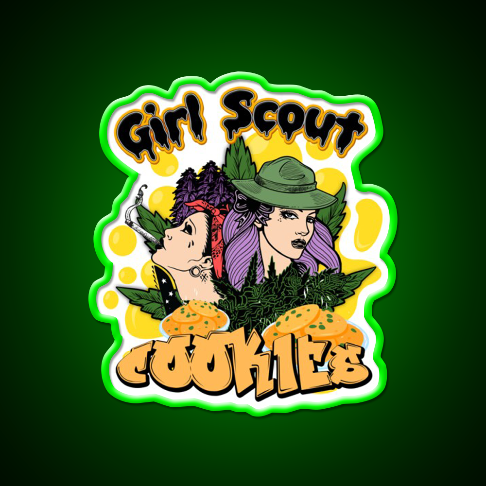 Girl Scout Cookies Weed Strain Hemp Inspired Green Leaf Led Neon Sign Rgb Color - LED neon sign view 8