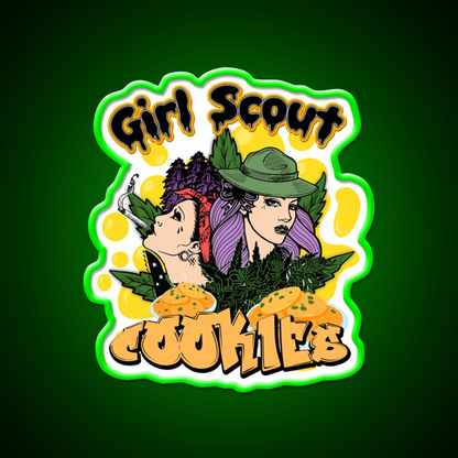 Girl Scout Cookies Weed Strain Hemp Inspired Green Leaf Led Neon Sign Rgb Color - LED neon sign view 8