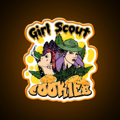 Girl Scout Cookies Weed Strain Hemp Inspired Green Leaf Led Neon Sign Rgb Color - LED neon sign view 6