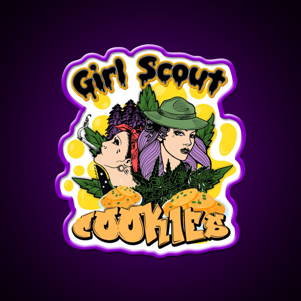 Girl Scout Cookies Weed Strain Hemp Inspired Green Leaf Led Neon Sign Rgb Color - LED neon sign view 9
