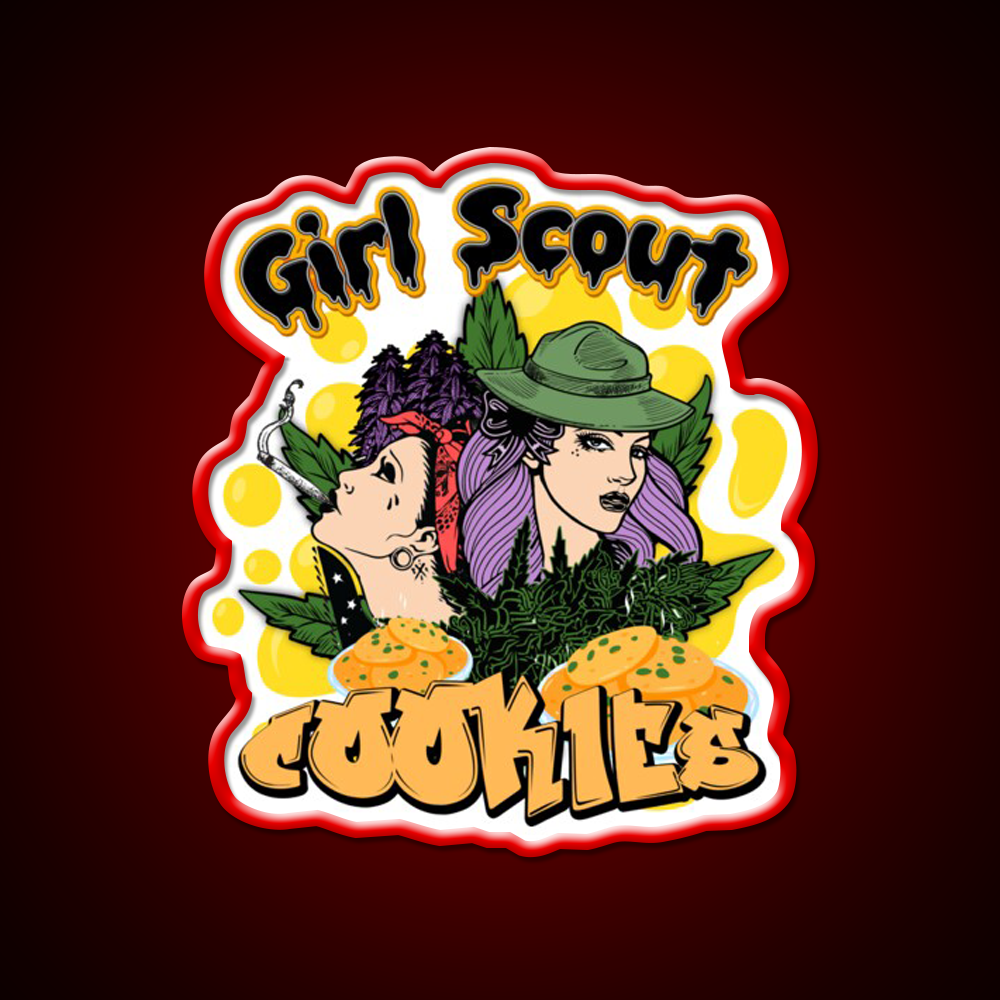 Girl Scout Cookies Weed Strain Hemp Inspired Green Leaf Led Neon Sign Rgb Color - LED neon sign view 10