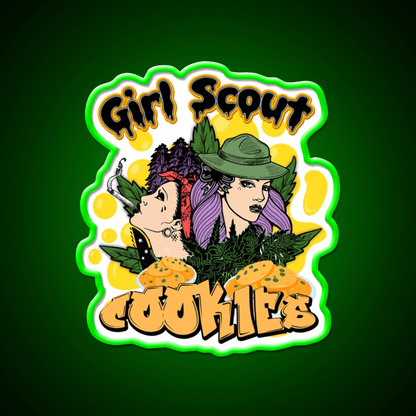 Girl Scout Cookies Weed Strain Hemp Inspired Green Leaf Led Neon Sign Rgb Color - Shineneon