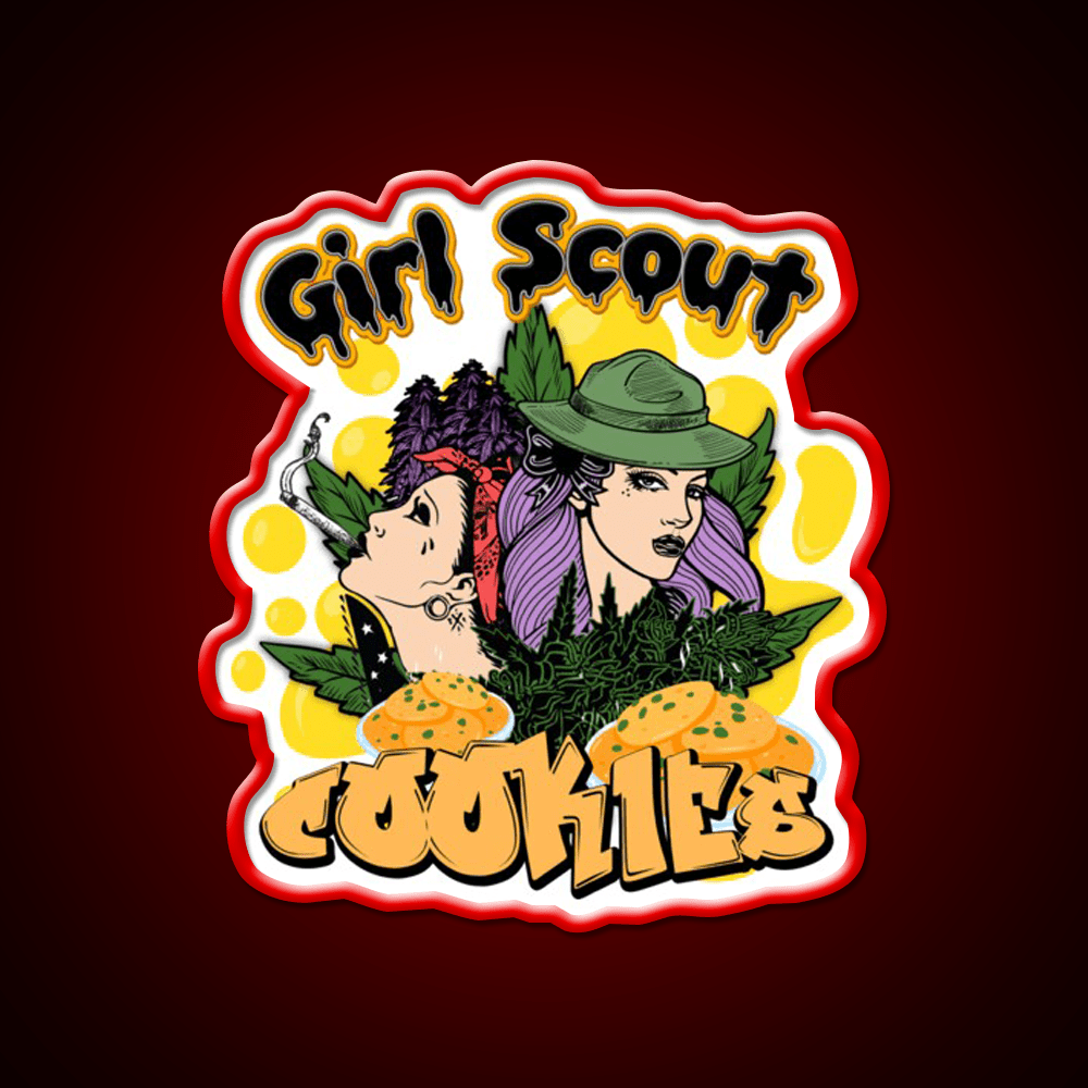 Girl Scout Cookies Weed Strain Hemp Inspired Green Leaf Led Neon Sign Rgb Color - Shineneon