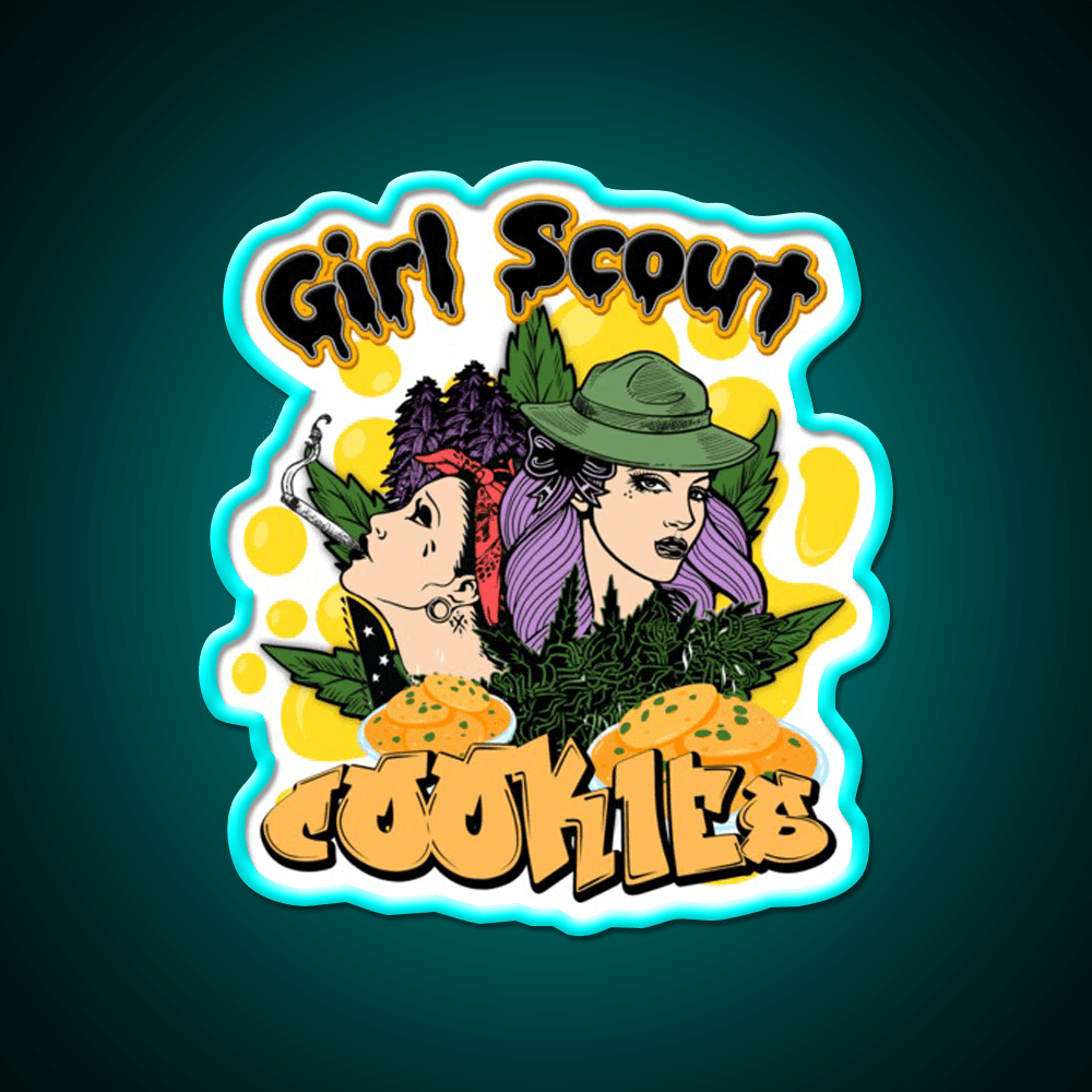 Girl Scout Cookies Weed Strain Hemp Inspired Green Leaf Led Neon Sign Rgb Color - Shineneon