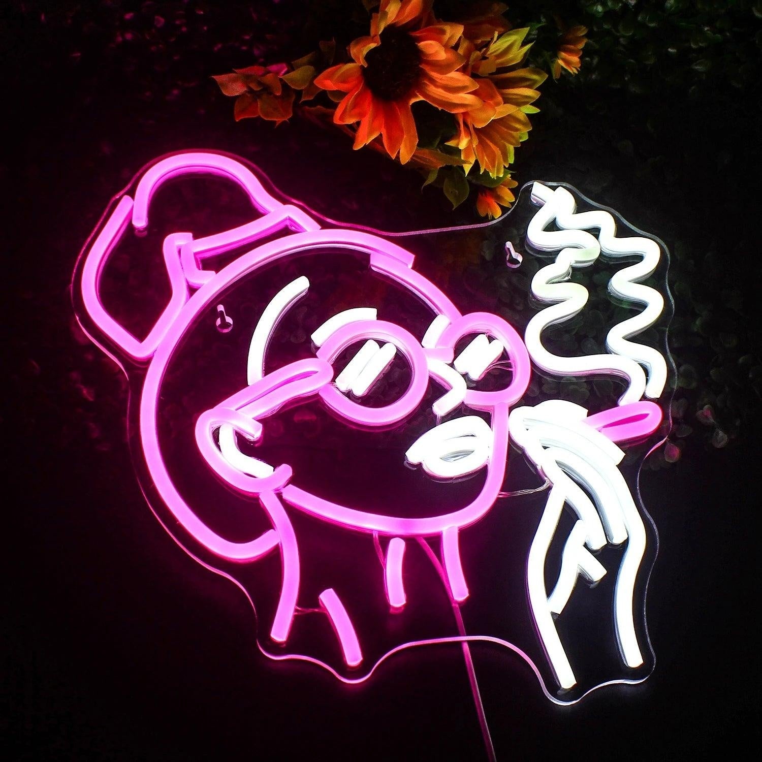 Girl Smoking Mexican Sugar Skull Floral Led Neon Sign For Bar Decor - Shineneon