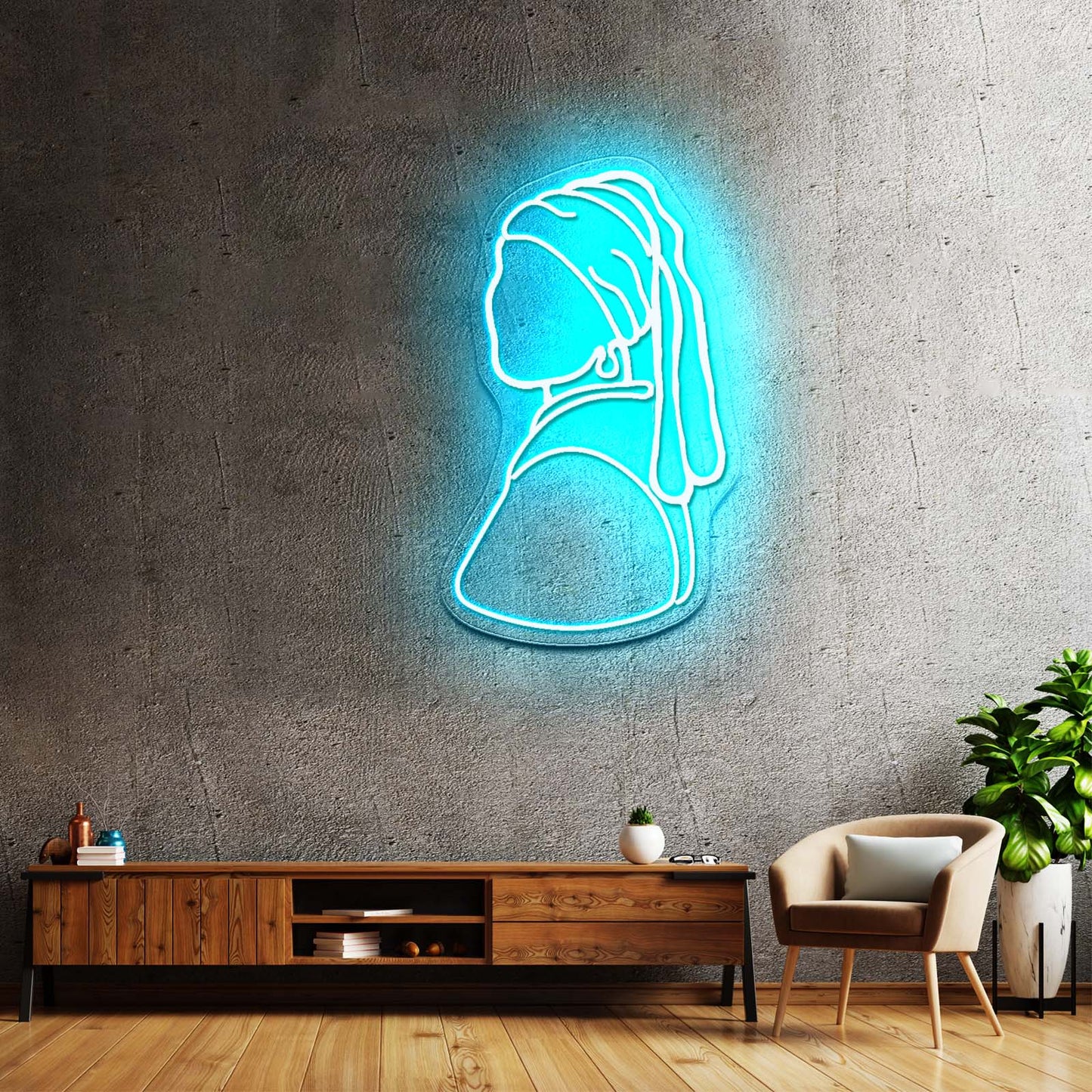 Girl with pearl earrings neon sign home decor led neon signs