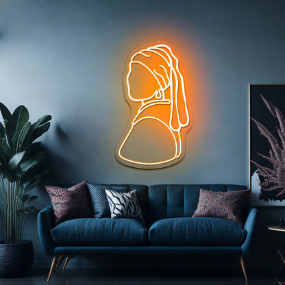 Girl with pearl earrings neon sign home decor led neon signs