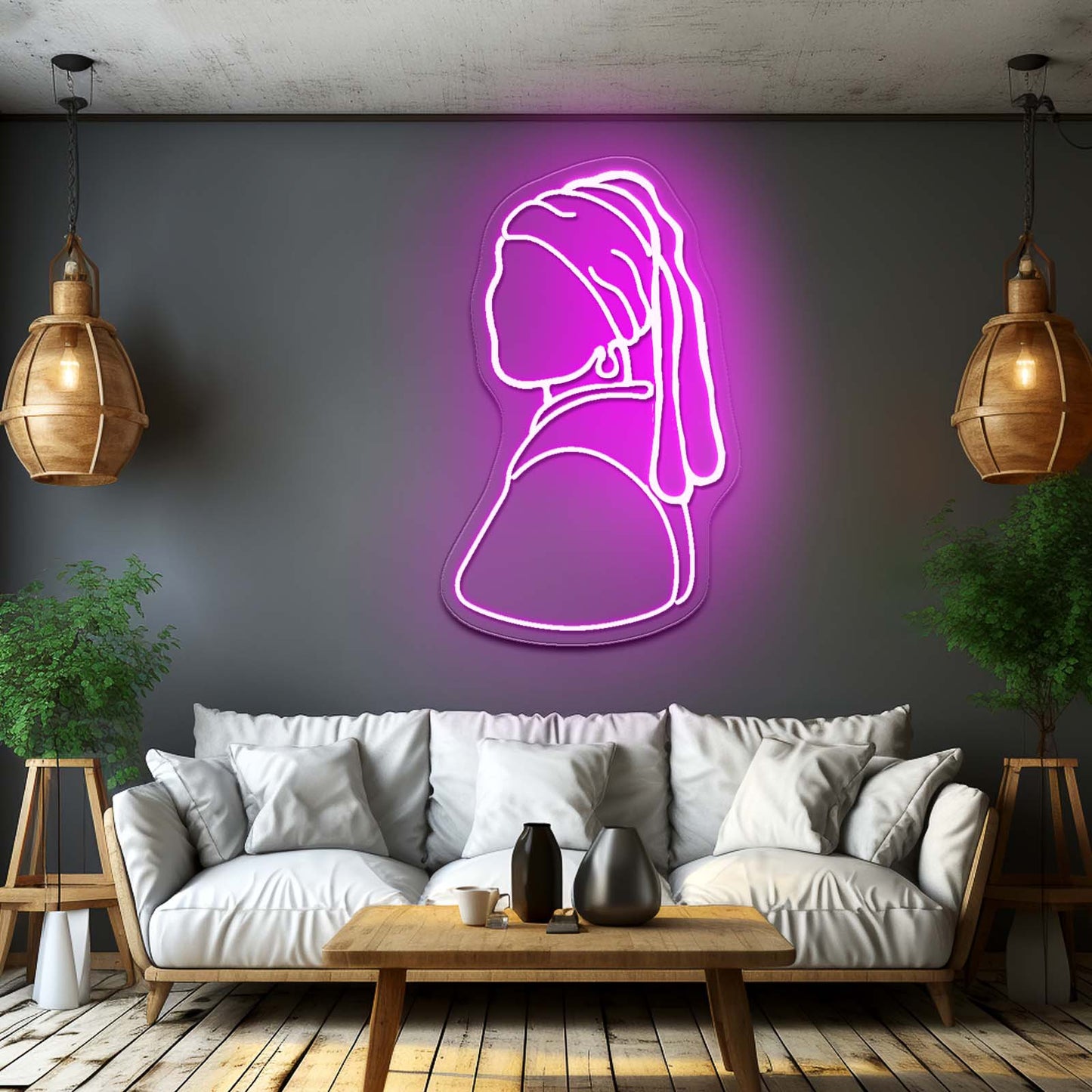 Girl with pearl earrings neon sign home decor led neon signs