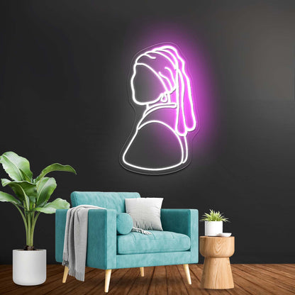 Girl with pearl earrings neon sign home decor led neon signs